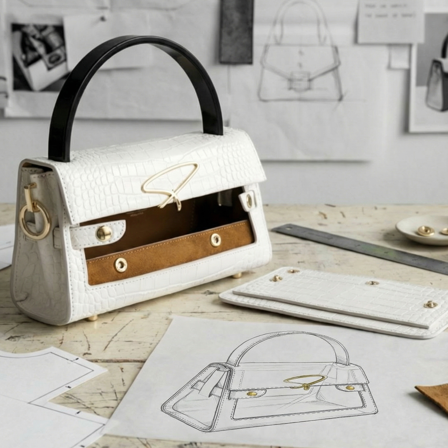 Generated with Kive.ai – keep everything in as it is but change only the drawing sketch on the table with this one